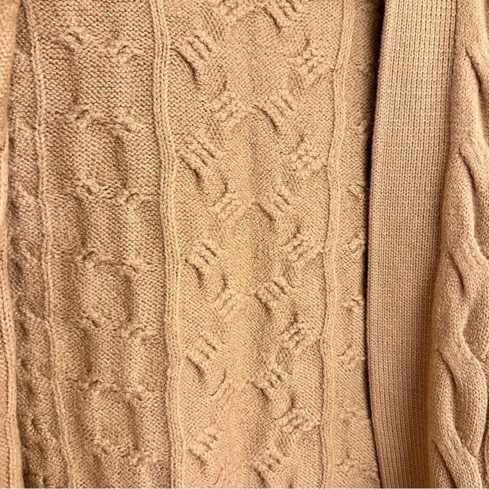 Wilfred Camel 100% Merino Wool Cable Knit Cardigan - Picture 8 of 9